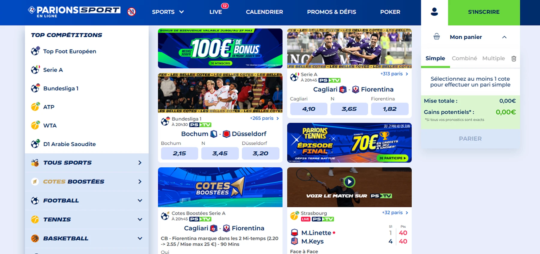 Parier en ligne sur le site Parions Sport