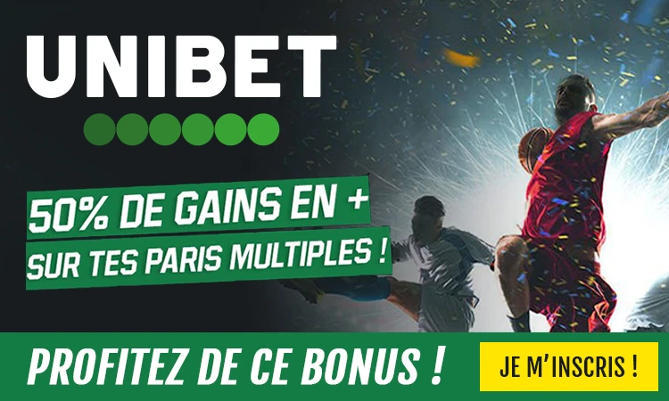Promotion UNIBET 2024 : 50% de gains en plus sur vos paris !