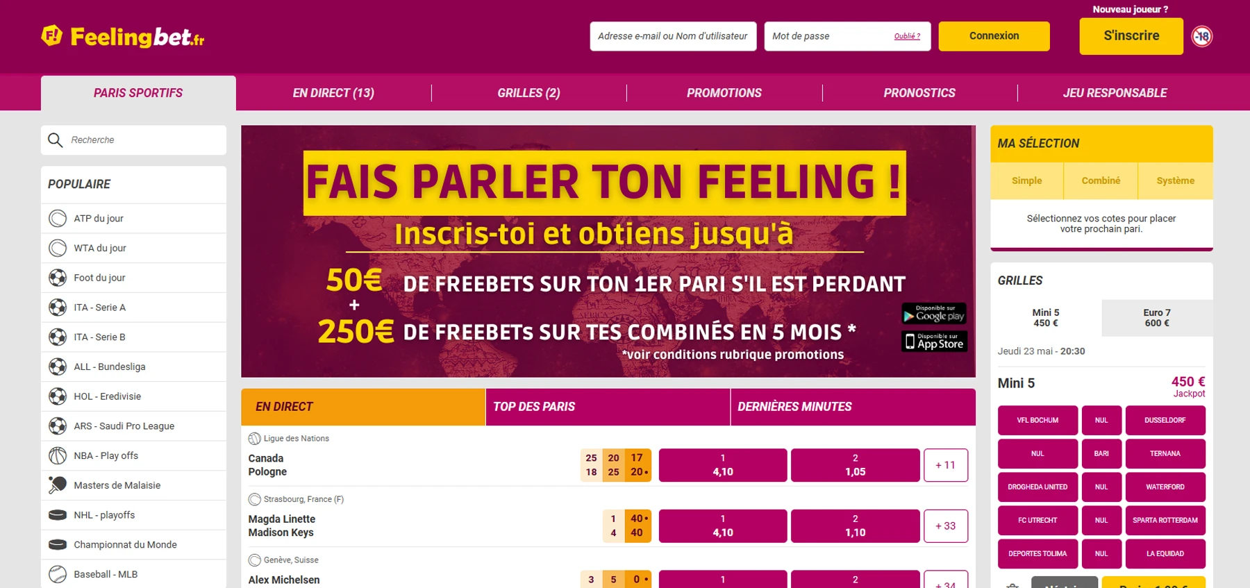 Feeling Bet paris sportifs en ligne