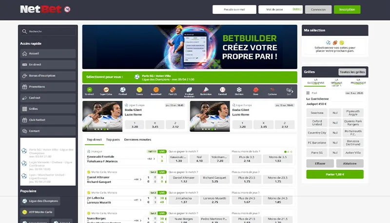 Parier en ligne sur le site NetBet