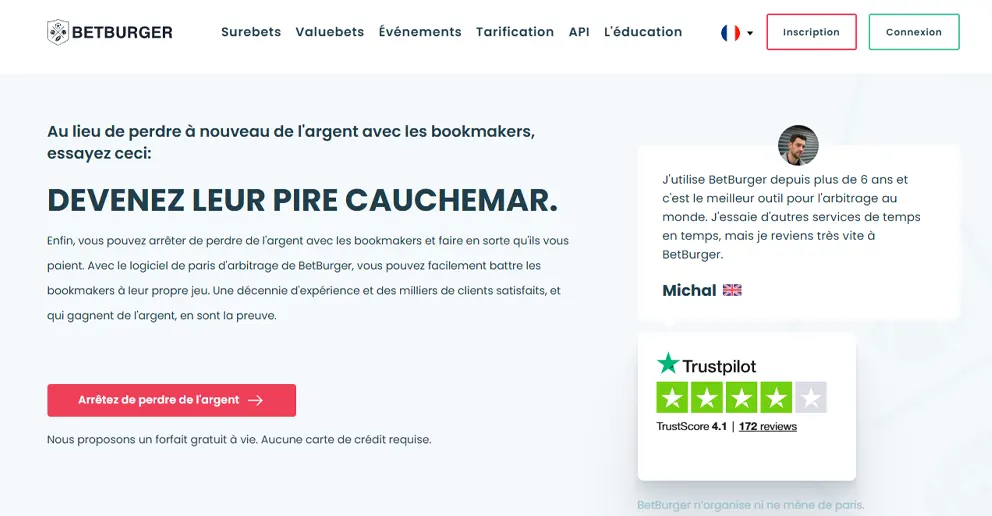 BetBurger Outil Paris sportifs en ligne ligne Surebet