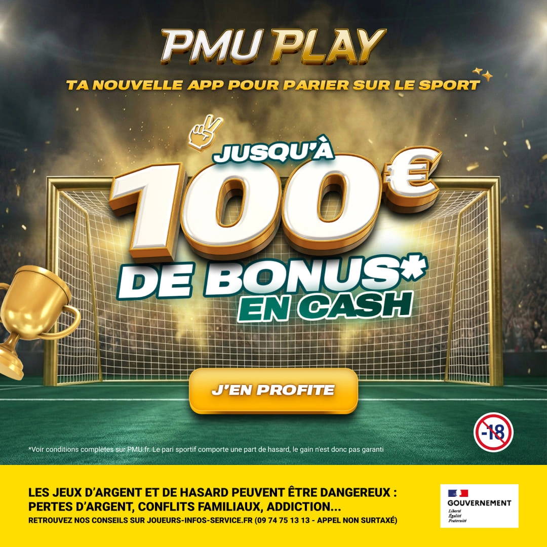 Parier en ligne avec le PMU PLAY, Bonus de 100€