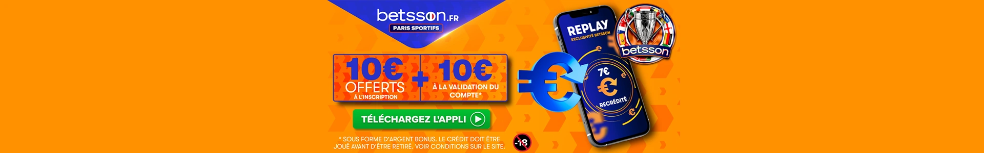Bonus 100€ de Bienvenue BETSSON