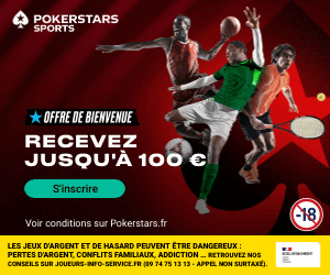 Bonus d'inscription sur Pokerstars Sports : jusqu'à 100€ de Freebet !!