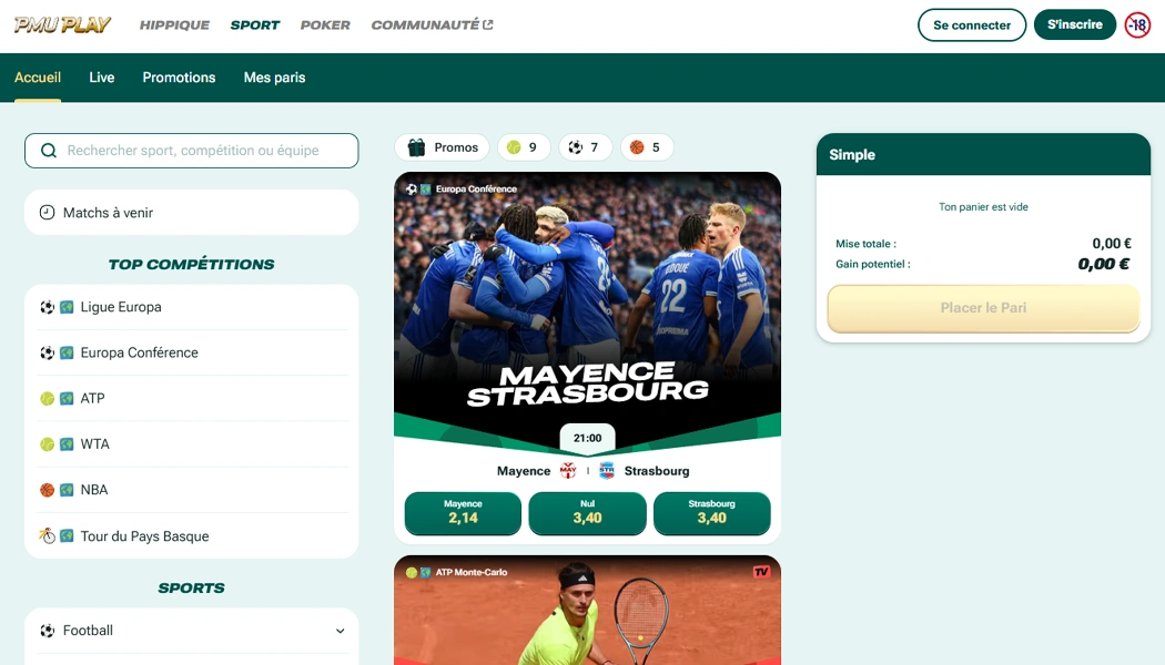 Parier en ligne sur le site PMU Play