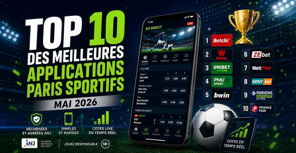 Meilleures applications paris sportifs : TOP 10 en mai 2026