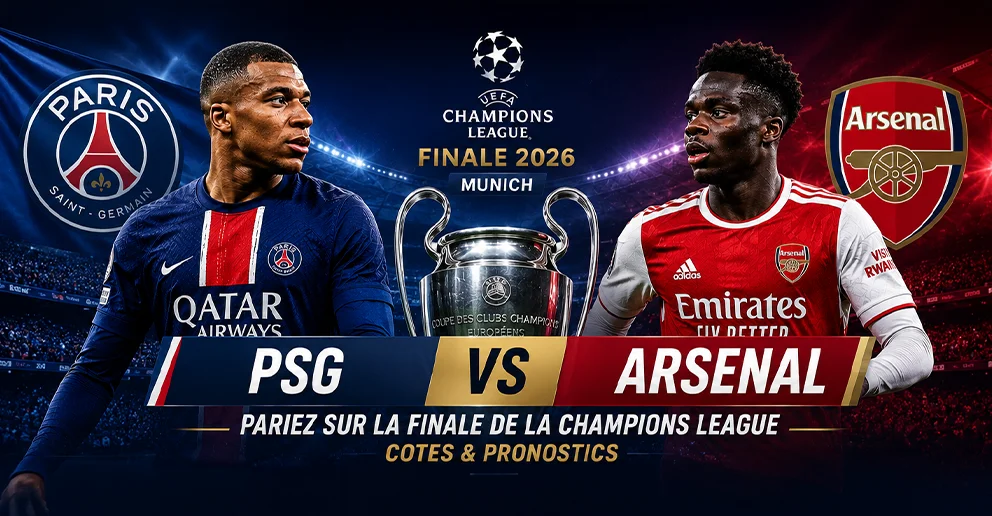 Parier sur la Finale Champions League 2026 : PSG – Arsenal | Cotes & Pronostics