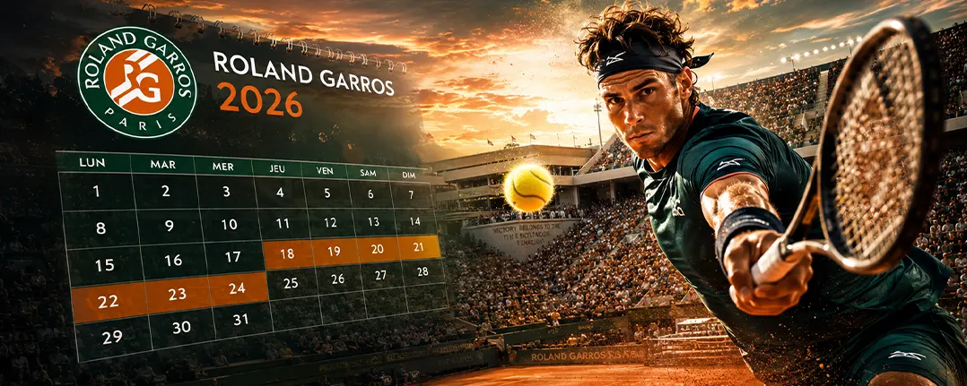 Roland Garros 2026 : Calendrier des matchs de Tennis
